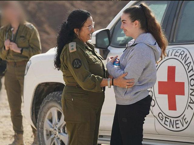 Agam Berger being transferred into the hands of the Israel Defense Forces. Photo Credit: IDF.