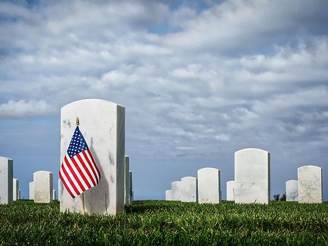 Memorial Day, American flag at a cemetery