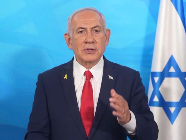 Prime Minister Benjamin Netanyahu gives a statement Tuesday, March 18, 2025, in Tel Aviv, Israel. Photo Credit: Israeli Government Press Office via AP.