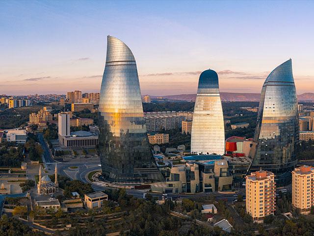 Skyline of Baku, capital of Azerbaijan. Photo credit, Unsplash, Lloyd Alozie.