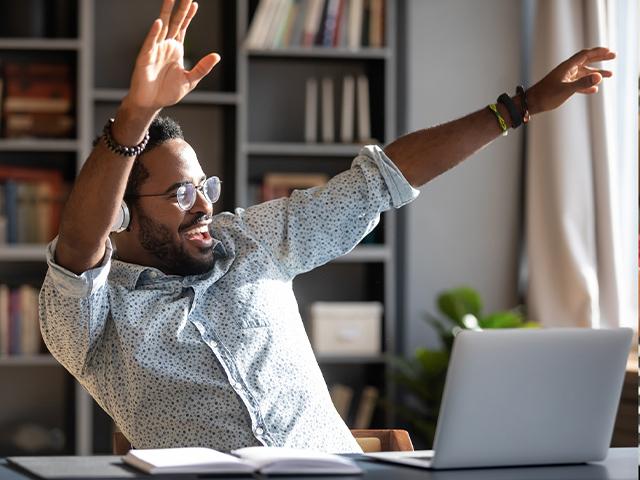 happy man at work 