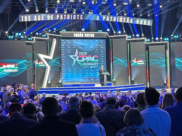 Hungarian Prime Minister Viktor Orbán speaks at CPAC Hungary 2025. Photo Credit: CBN News.