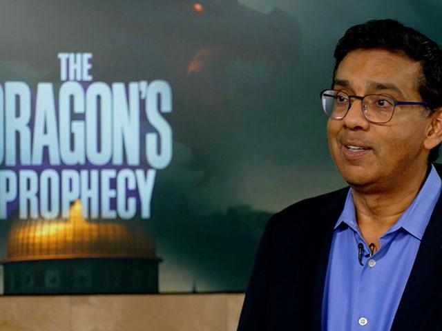 Filmmaker Dinesh D&#039;Souza spoke with CBN News about his new film, &quot;The Dragon&#039;s Prophecy.&quot; Photo Credit: CBN News.