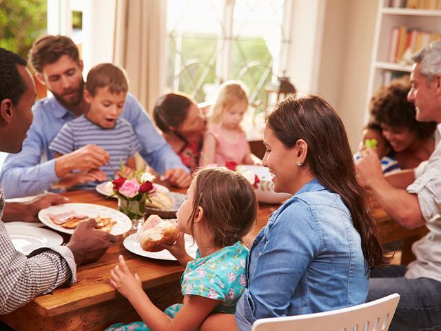 family at the dinner table