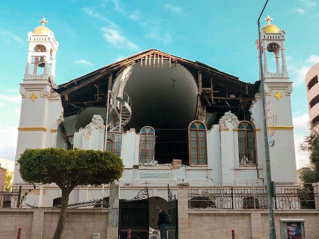 A Greek Orthodox Church in Iskanderun, Turkey, one of many that was destroyed by the earthquake. Photo Credit: CBN News.
