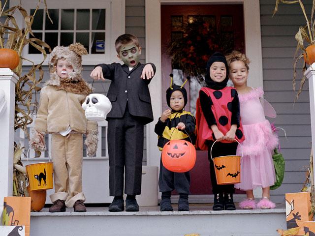 Kids dressed up for Halloween