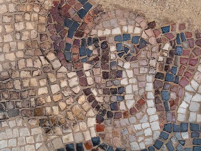 The Israelite commander Barak depicted in the Huqoq synagogue mosaic. Photo Credit: Jim Haberman.
