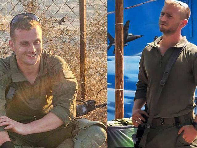 Two Israeli soldiers fell during the ceasefire in Gaza after Hamas terrorists, hiding underground, launched a surprise attack. Captain Yaniv Kola (26), left, and Corporal Itai Yavetz (21), right. Photo Credit: IDF Spokesperson