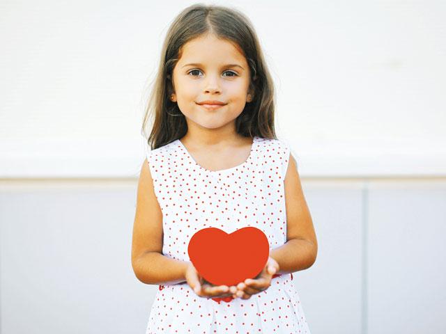 Little girl with Valentine