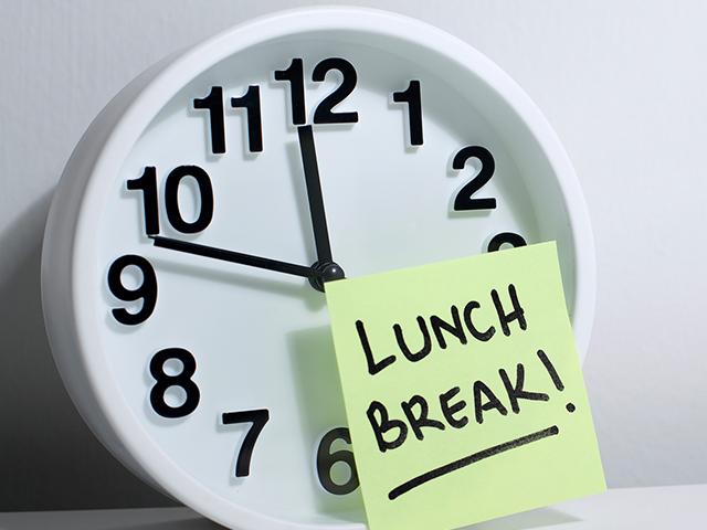 lunch break sign