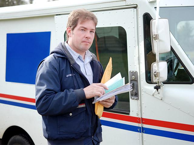 a mailman delivering mail