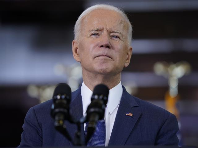 President Joe Biden delivers a speech on infrastructure spending at Carpenters Pittsburgh Training Center in Pittsburgh