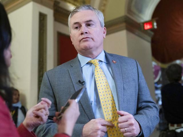  Rep. James Comer, R-Ky., talks to reporters as he walks to the House chamber, on Capitol Hill in Washington, Thursday, Jan. 12, 2023. (AP Photo/Jose Luis Magana, File)