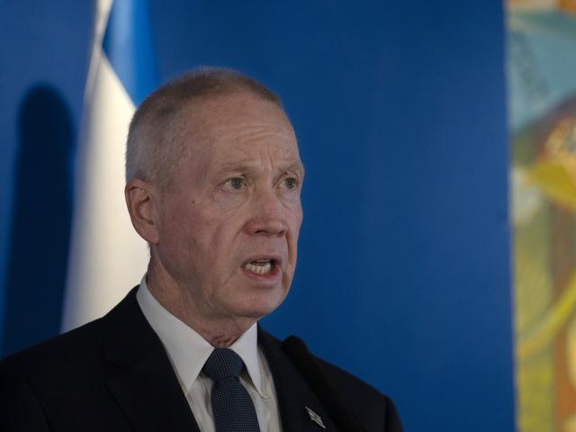 Israeli Minister of Defence Yoav Gallant speaks during a joint statement with his U.S. counterpart, Secretary of Defense Lloyd Austin following their meeting at Ben Gurion International Airport in Thursday, March 9, 2023. (AP Photo/Maya Alleruzzo)