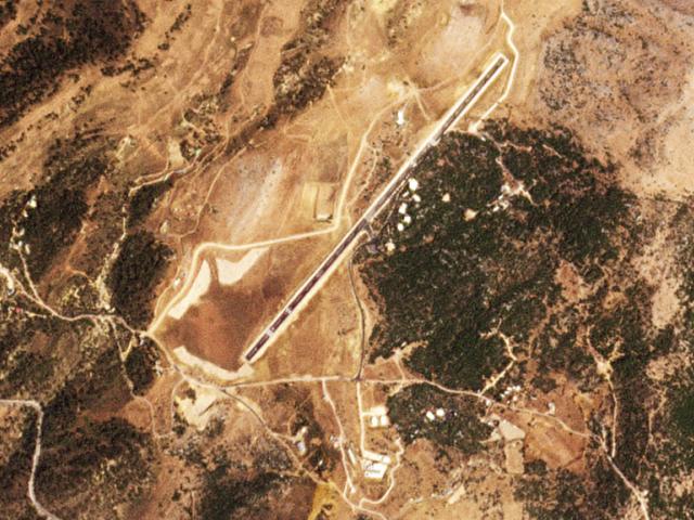 This satellite image from Planet Labs PBC shows an airfield in southern Lebanon that Israel alleges is an Iranian-built Hezbollah base on Saturday, Sept. 9, 2023. (Planet Labs PBC via AP)