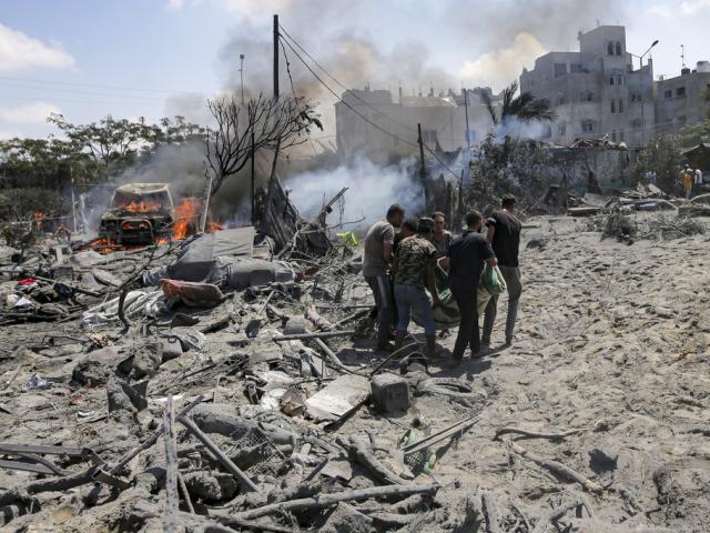 Israel struck a site in Khan Younis, southern Gaza Strip, Saturday, July 13, 2024, targeting Hamas&#039; shadowy military commander Mohammed Deif. (AP Photo/Jehad Alshrafi)