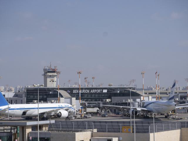 Two planes are parked at Ben Gurion International Airport near Tel Aviv, Israel, Monday Sept. 2, 2024. (AP Photo/Ohad Zwigenberg)