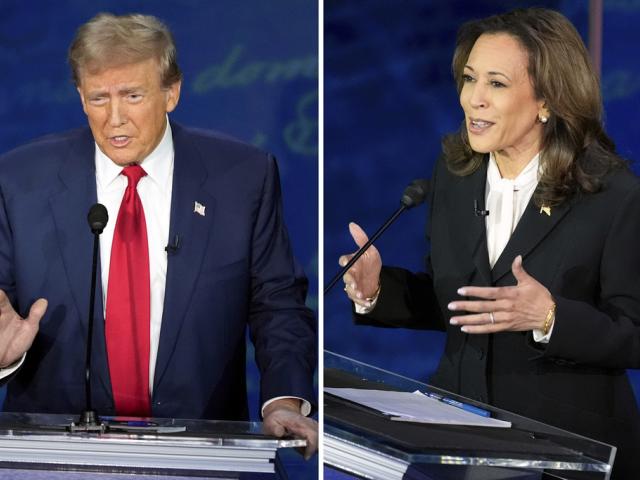 Donald Trump and Kamala Harris during their only presidential debate, Sept. 10, 2024, in Philadelphia. (AP Photo/Alex Brandon)