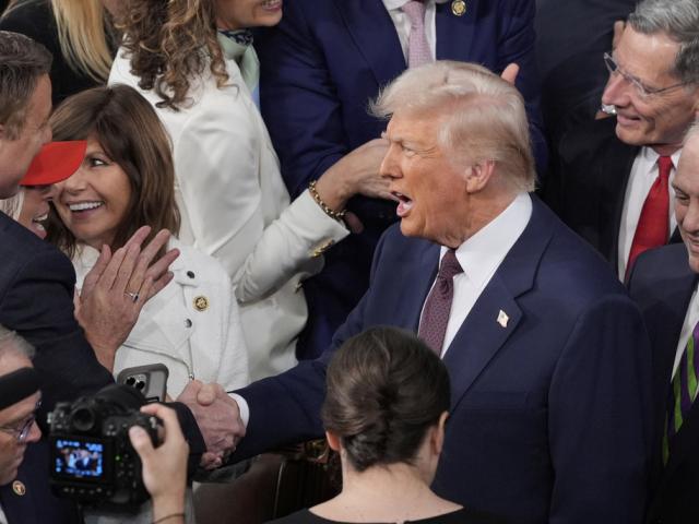 President Donald Trump arrives to address a joint session of Congress at the Capitol in Washington, Tuesday, March 4, 2025. (AP Photo/J. Scott Applewhite)