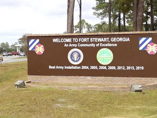 The entrance to Fort Stewart in Georgia on Nov. 18, 2021. (Staff Sgt. Daniel Guerrero/U.S. Army via AP)