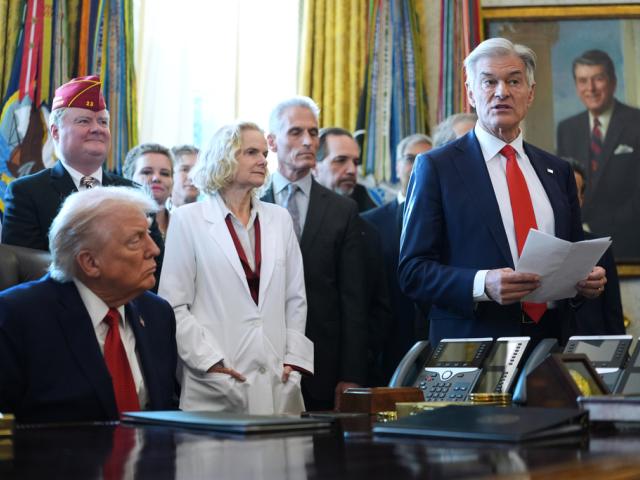 Centers for Medicare &amp; Medicaid Services administrator Dr. Mehmet Oz speaks about halting transgender procedures on kids, Dec. 18, 2025. (AP Photo/Evan Vucci)