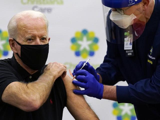 Biden receives his second dose of the coronavirus vaccine (AP Photo/Susan Walsh)