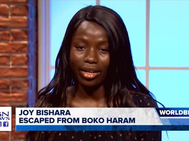 Joy Bishara, a former Boko Haram captive, spoke with CBN News about her abduction and escape from the Nigerian terrorist group. (Image credit: CBN News)