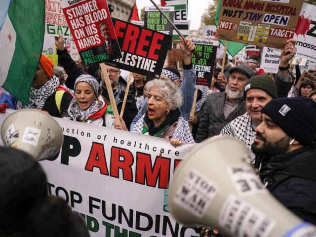 Pro-Palestinian demonstrators in London, Nov. 2, 2024. (AP Photo/Alberto Pezzali)