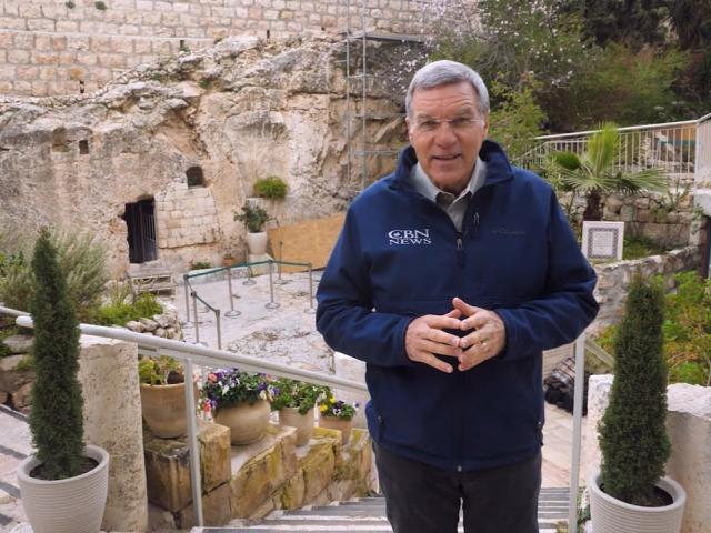 CBN Chris Mitchell at the Garden Tomb in Jerusalem. Photo Credit: CBN News.