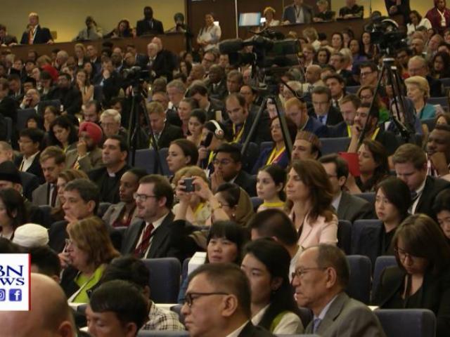 The packed conference room at the start of the Ministerial to Advance Religious Freedom Tuesday in Washington, D.C. (Image credit: CBN News)