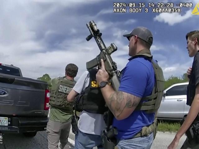 Police body camera video released by the Martin County, FL, Sheriff’s Office, law enforcement officers arrest Ryan Routh Sept. 15, 2024. (Martin County Sheriff’s Office via AP)