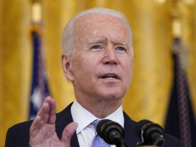 President Joe Biden speaks about COVID-19 vaccine requirements for federal workers in the East Room of the White House in Washington, Thursday, July 29, 2021. (AP Photo/Susan Walsh)