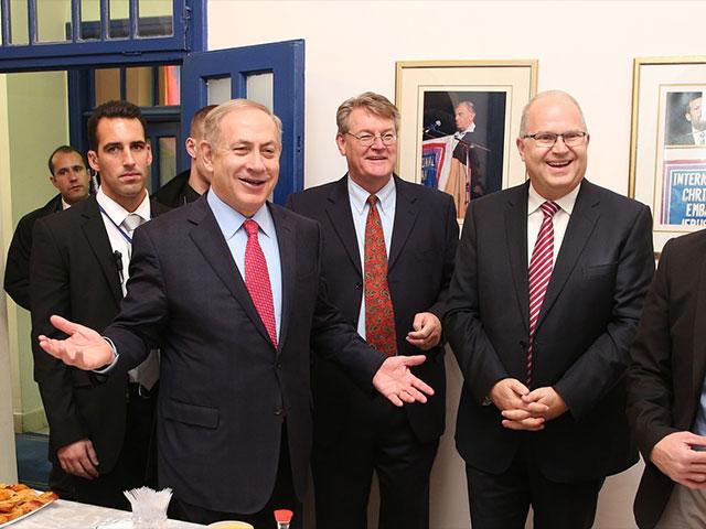 Prime Minister Benjamin Netanyahu at the ICEJ, CBN News image, Jonathan Goff