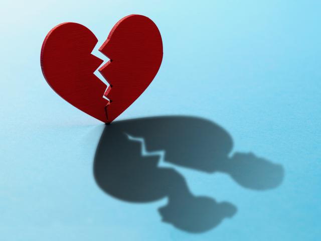 Broken heart couple divorce