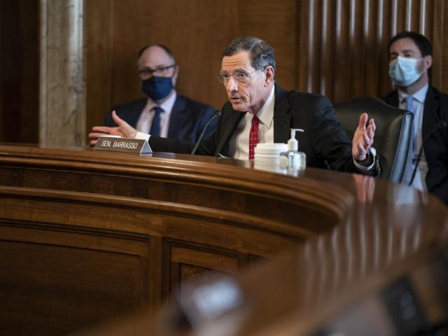 Sen. John Barrasso, R-Wyo., speaks during a Senate Committee on Energy and Natural Resources (Sarah Silbiger/Pool Photo via AP, File)
