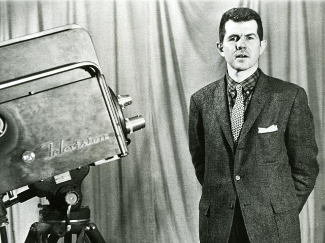 Pat Robertson with a film camera in the earliest days of CBN.