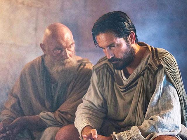 James Faulkner as the Apostle Paul and Jim Caviezel as Luke, the physician in &quot;Paul, Apostle of Christ.&quot; Photo Credit: paulmovie.com