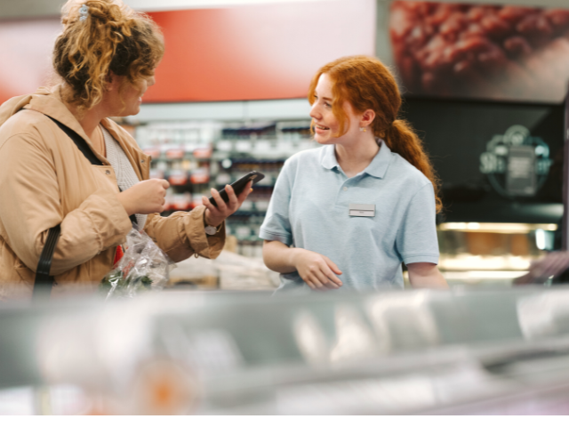 retail store customer and clerk