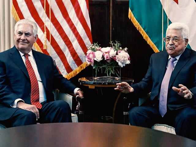 Secretary of State Rex Tillerson and Palestinian National Authority President Mahmoud Abbas, Photo, AP