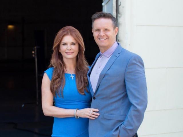 Roma Downey and Mark Burnett on set of Ben-Hur film