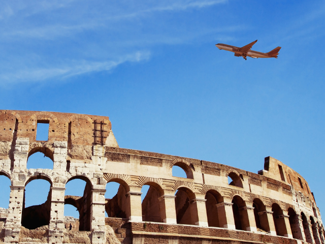 the colloseum in Rome, Italy