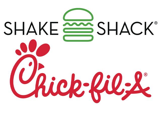 logos for Shake Shack and Chick-fil-A
