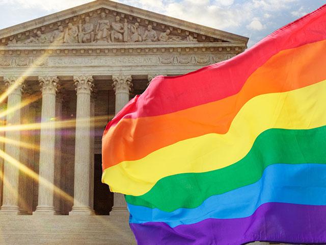 Supreme Court and LGBTQ flag