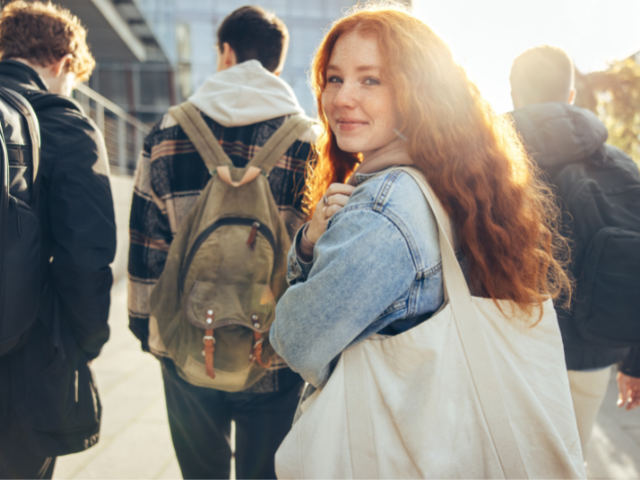 teens with backpacks