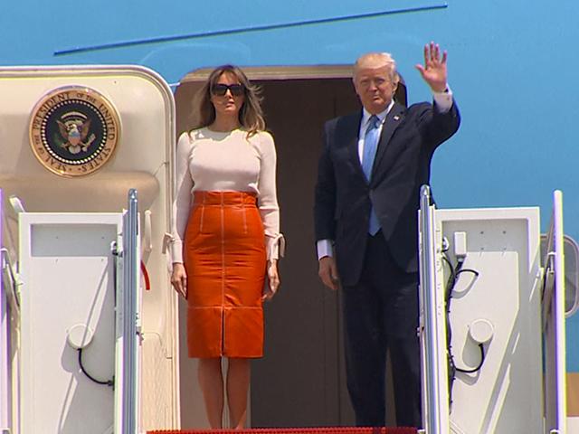 Presidente Trump junto a la primera dama, Melania Trump.