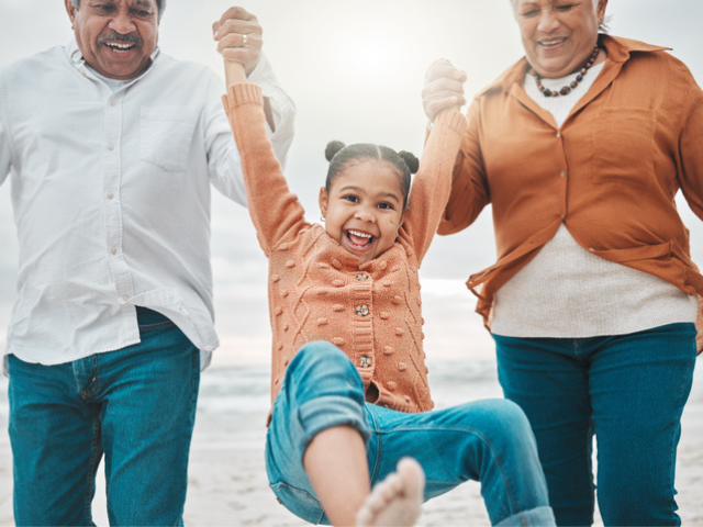 happy child with family