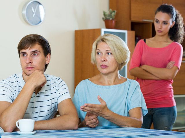 Mother in Law scolding couple