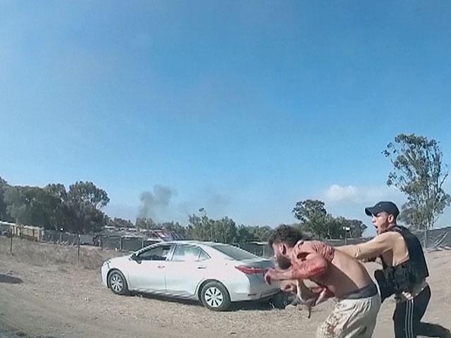 Screenshot of a dashcam from an Israeli car on October 7, 2023.