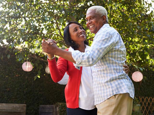 Senior couple dancing together