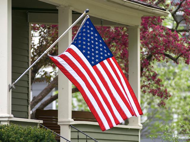 american flag on neighbor